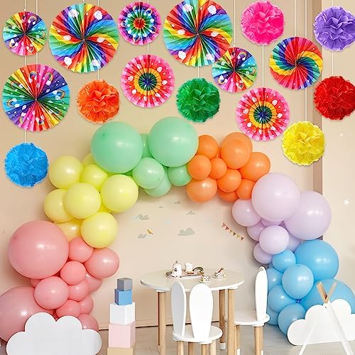 Outus 21 Pcs Rainbow Party Decorations