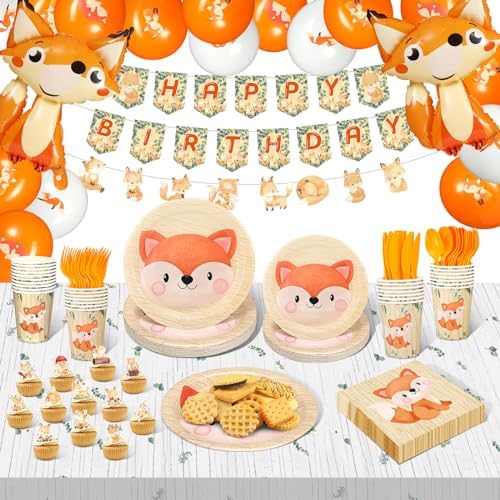 Outus 224 Pcs Fox Birthday Party Decorations