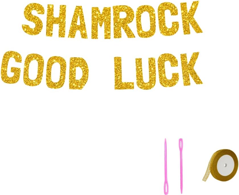 Meowoo Shamrock Good Luck Banner for St Patricks Day
