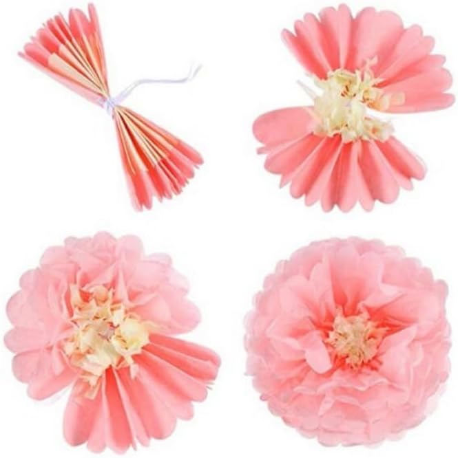Nenluny 12pcs Tissue Paper Chrysanth Flowers Pom Poms Centerpieces