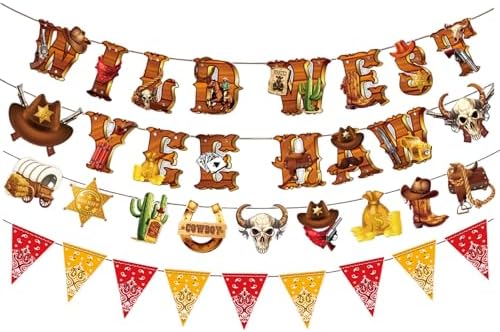 Western Cowboy Party Decorations Banner for Birthday
