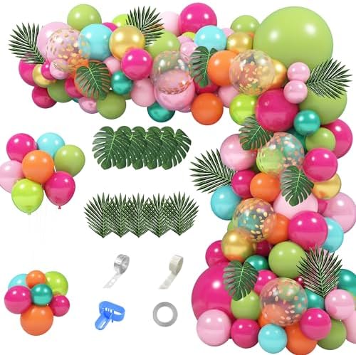Ouddy Party 158Pcs Tropical Balloon Arch Kit