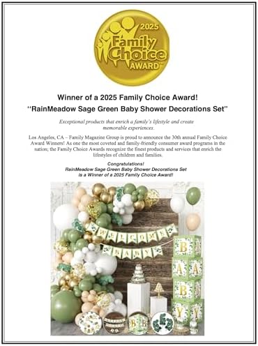 RainMeadow 258 PC Sage Green Baby Shower Decorations