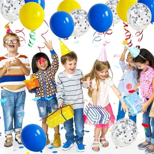 Royal Blue and Yellow Balloons Garland Arch 122PCS Decor Set