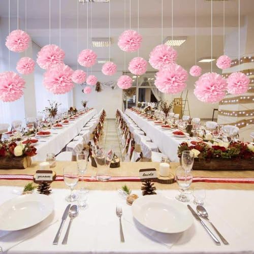 10pcs Pink Tissue Paper Pom Poms for Decorations
