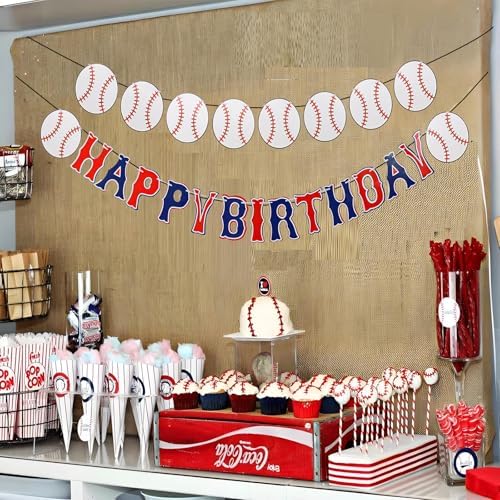YOUDICT Baseball Birthday Banner with Adjustable Letters