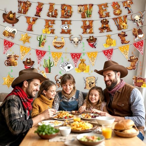 Western Cowboy Party Decorations Banner for Birthday