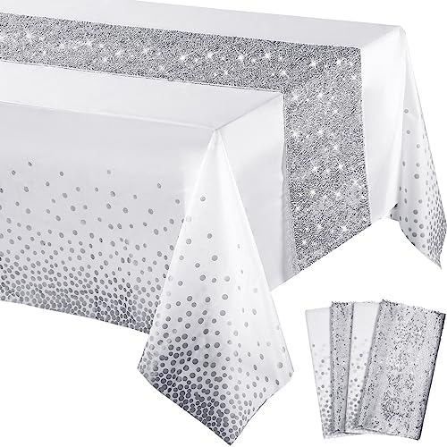 Irenare Tablecloth Set with Glitter Sequin Table Runner