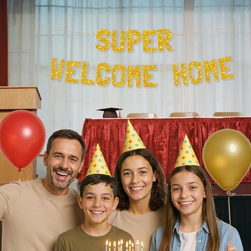 Meowoo Welcome Home Banner 77 Inch Glittery Decor