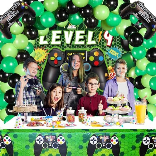90PCS 9th Birthday Video Game Decorations for Boys