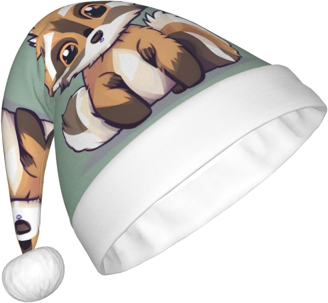 QINZHENG Cartoon Raccoon Santa Hat