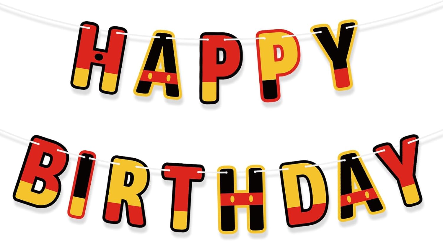 BOXOB Cartoon Birthday Garland Banner for Party Decorations