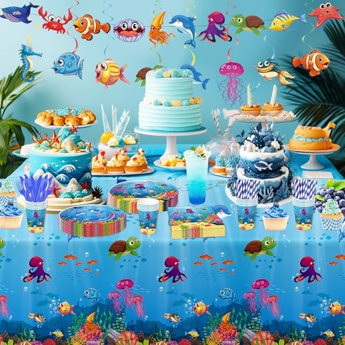 Under The Sea Party Decorations Tablecloth 3Pcs