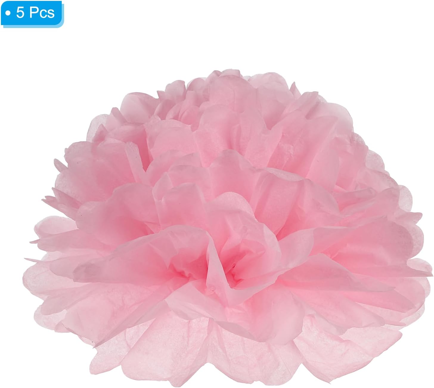 PATIKIL 8 Inch Light Pink Tissue Pom Poms Flowers 5 Pack