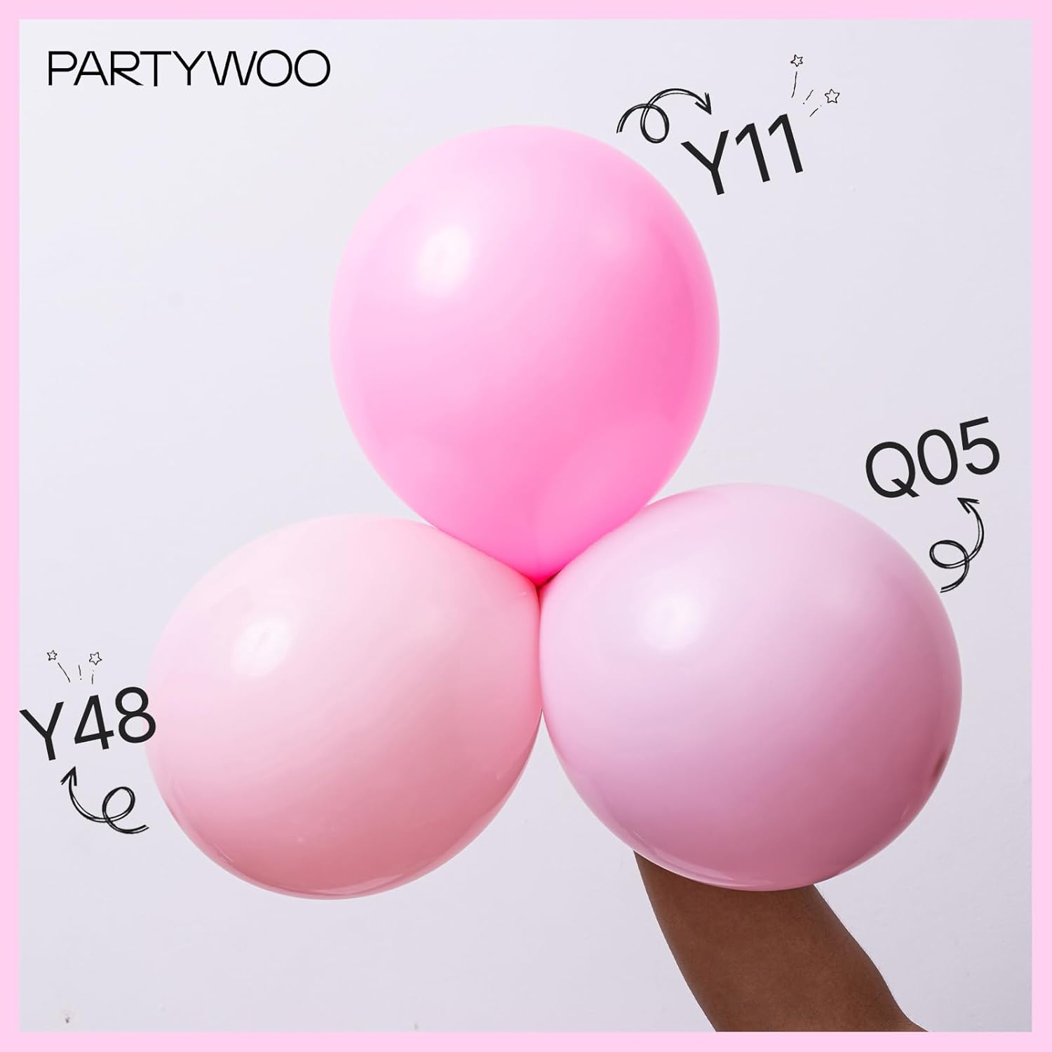 PartyWoo Light Pink Balloons 120pcs 5 Inch Decorations