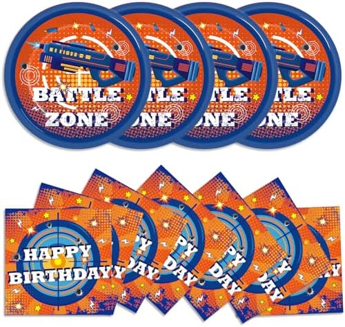 48Pcs Dart War Party Plates and Napkins Set