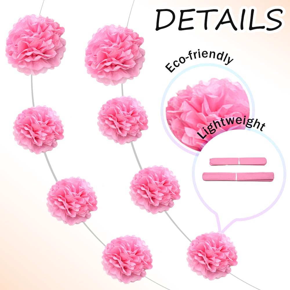 Yosawa 12 Pcs Tissue Paper Pom Pom Flowers Party Decorations
