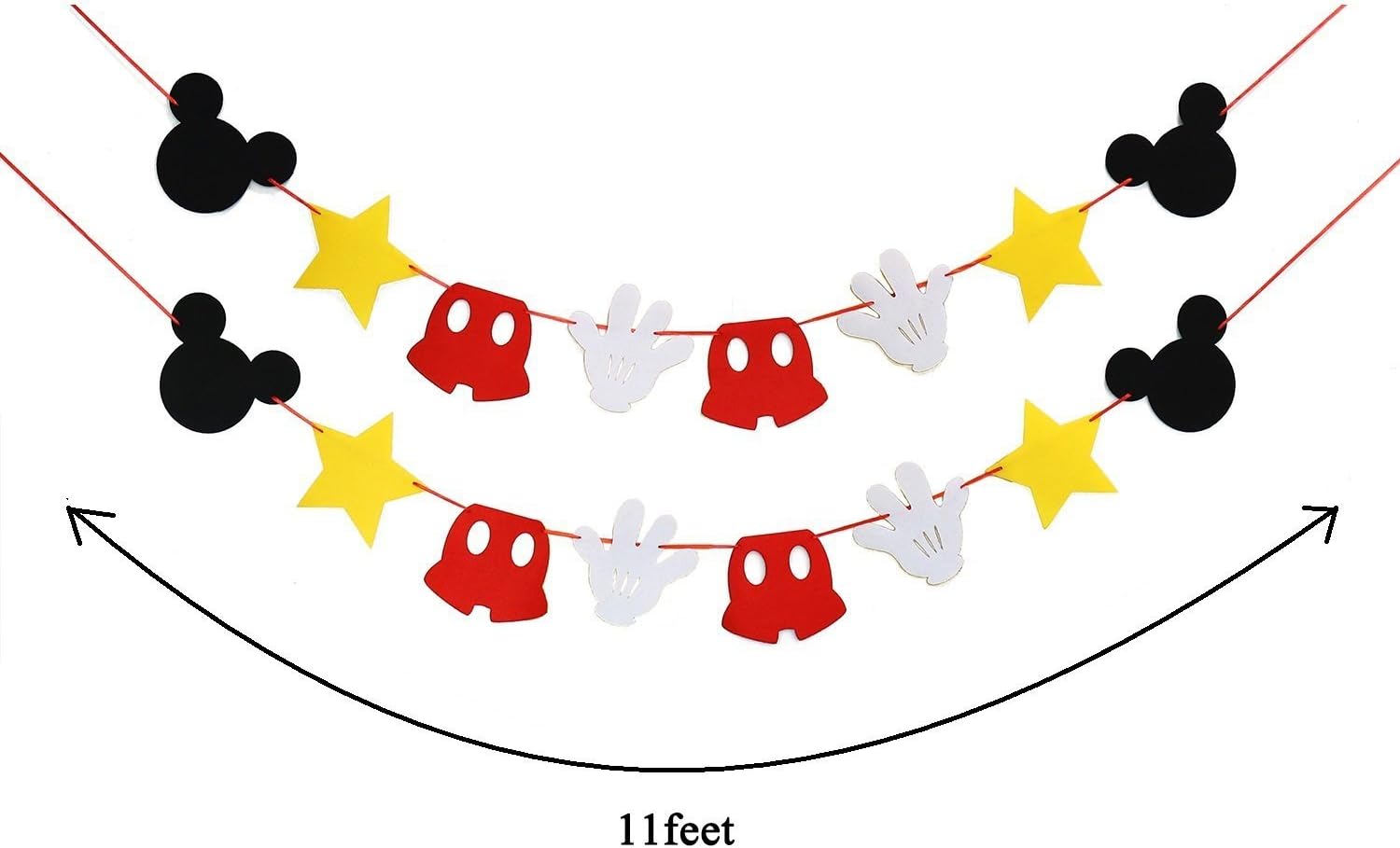 Mickey Mouse Themed Felt Garland for Birthday Decorations