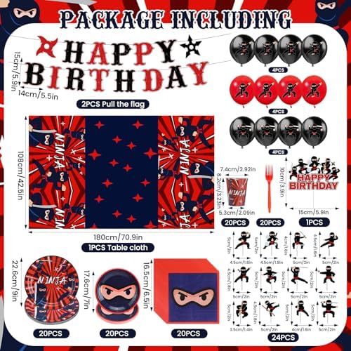 Ninja Birthday Party Decorations Set for Boys