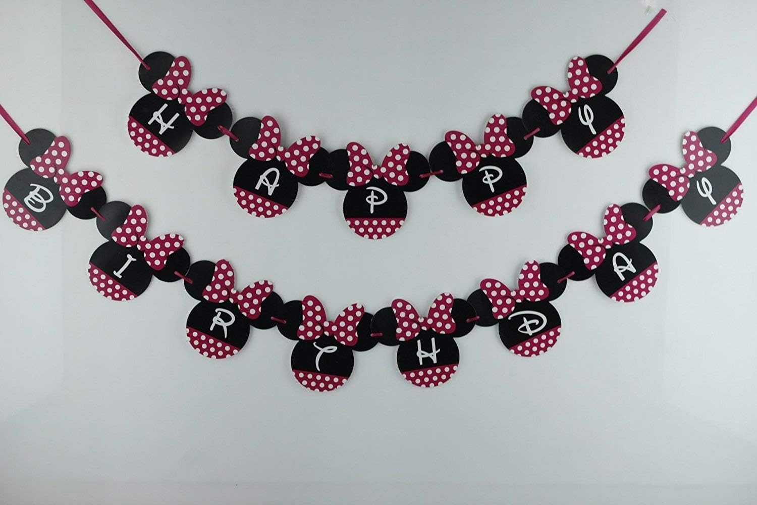Minnie Mouse Birthday Banner with Pink Ears