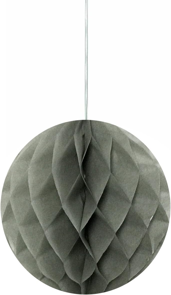Wrapables 8 Inch Tissue Honeycomb Balls Gray Set of 4
