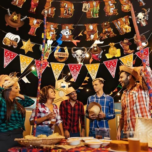 Western Cowboy Party Decorations Banner for Birthday