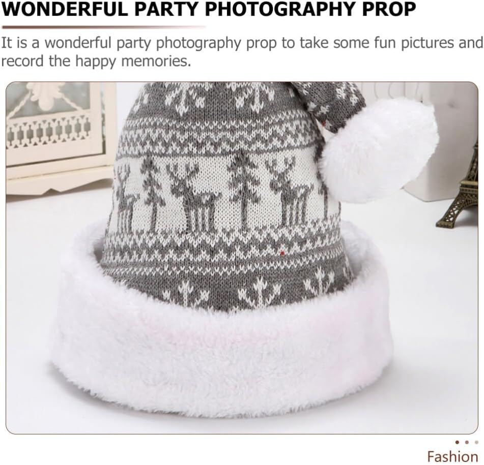 Didiseaon Knitted Santa Hat Christmas Party Winter Hat Costume