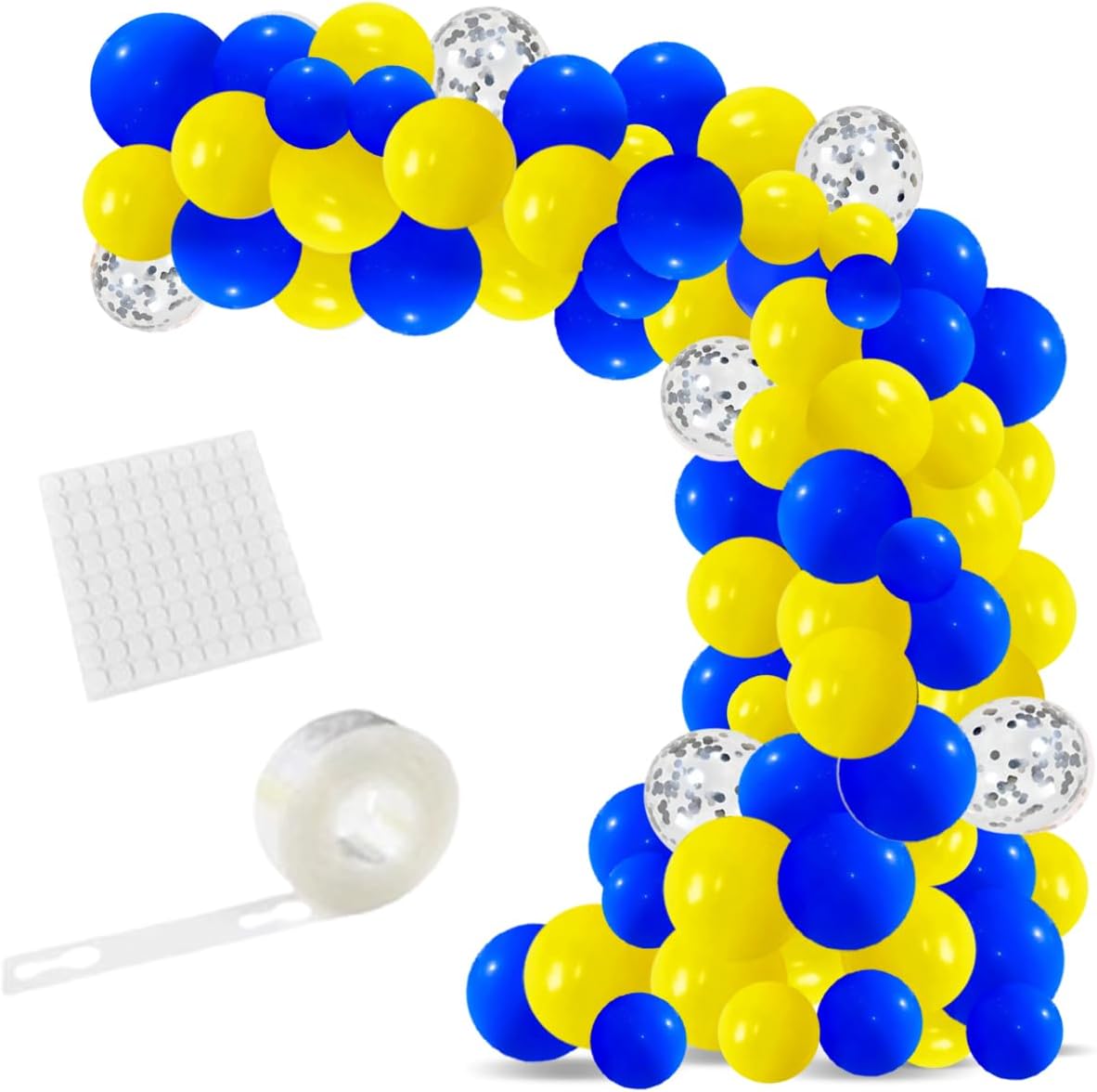 Royal Blue and Yellow Balloons Garland Arch 122PCS Decor Set