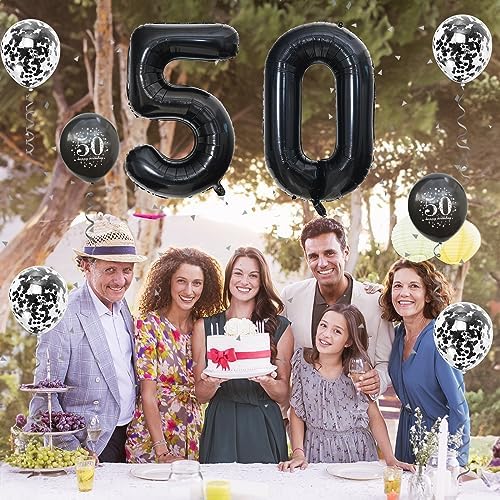 50th Birthday Balloons Decor Set for Men and Women