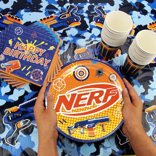40Pcs Dart War Party Decorations Plates and Napkins Set