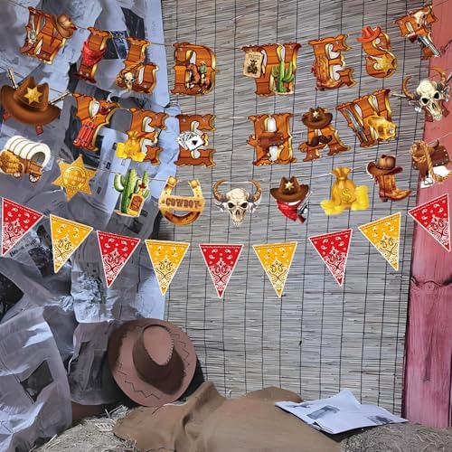 Western Cowboy Party Decorations Banner for Birthday