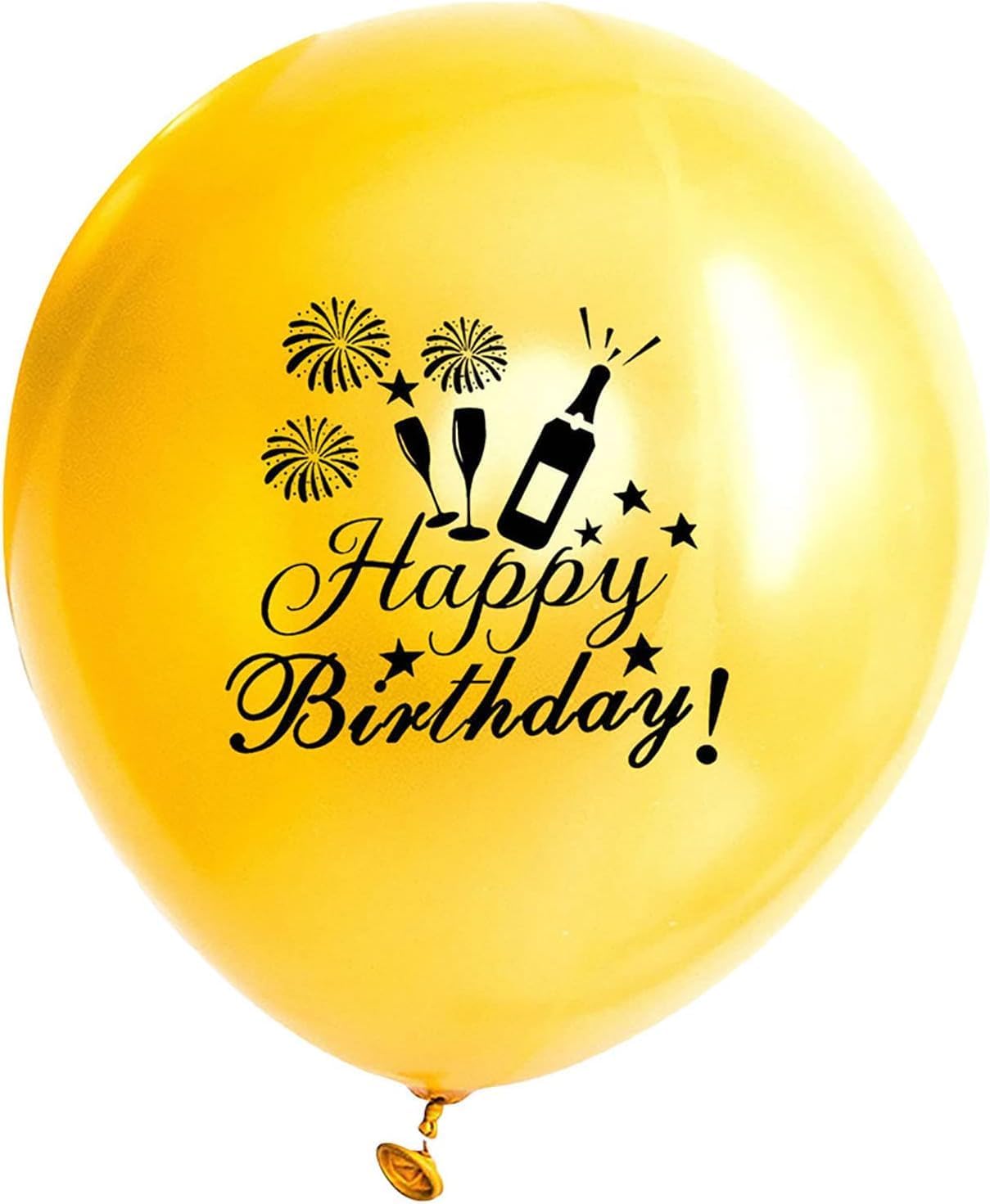 Happy Birthday Balloons Latex Black Gold Decorations