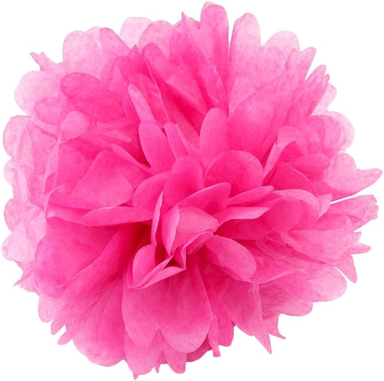 WYZworks 5 Pack Fuchsia Tissue Pom Poms Decorations