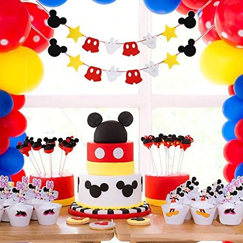 Mickey Mouse Themed Felt Garland for Birthday Decorations