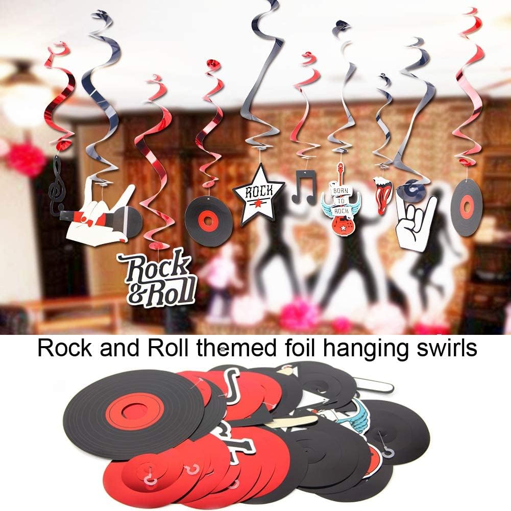 Rock and Roll Birthday Party Decoration 40pcs Easy Joy