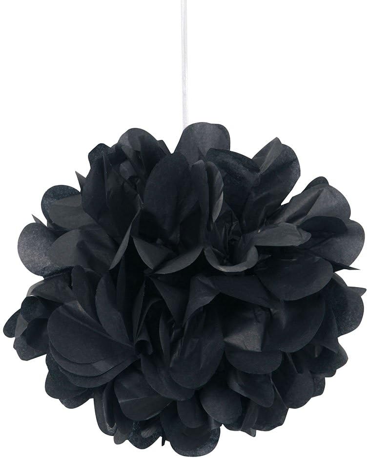 Black Mini Puff Tissue Decorations 3 Ct - Elegant Event Banners