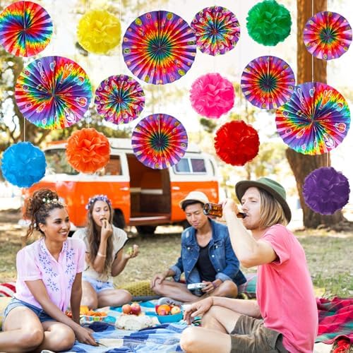 Outus 21 Pcs Hippie Party Decorations Set