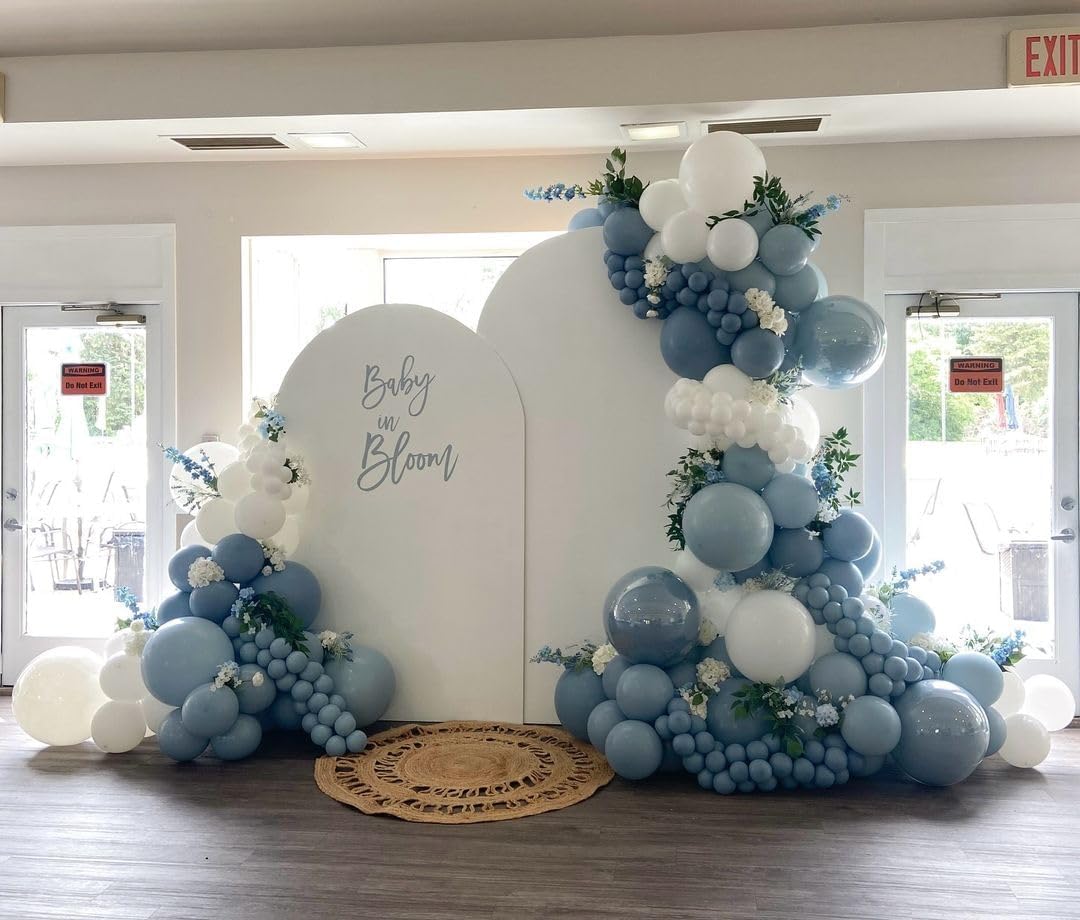 Dusty Blue Balloons Arch Kit with 134 pcs