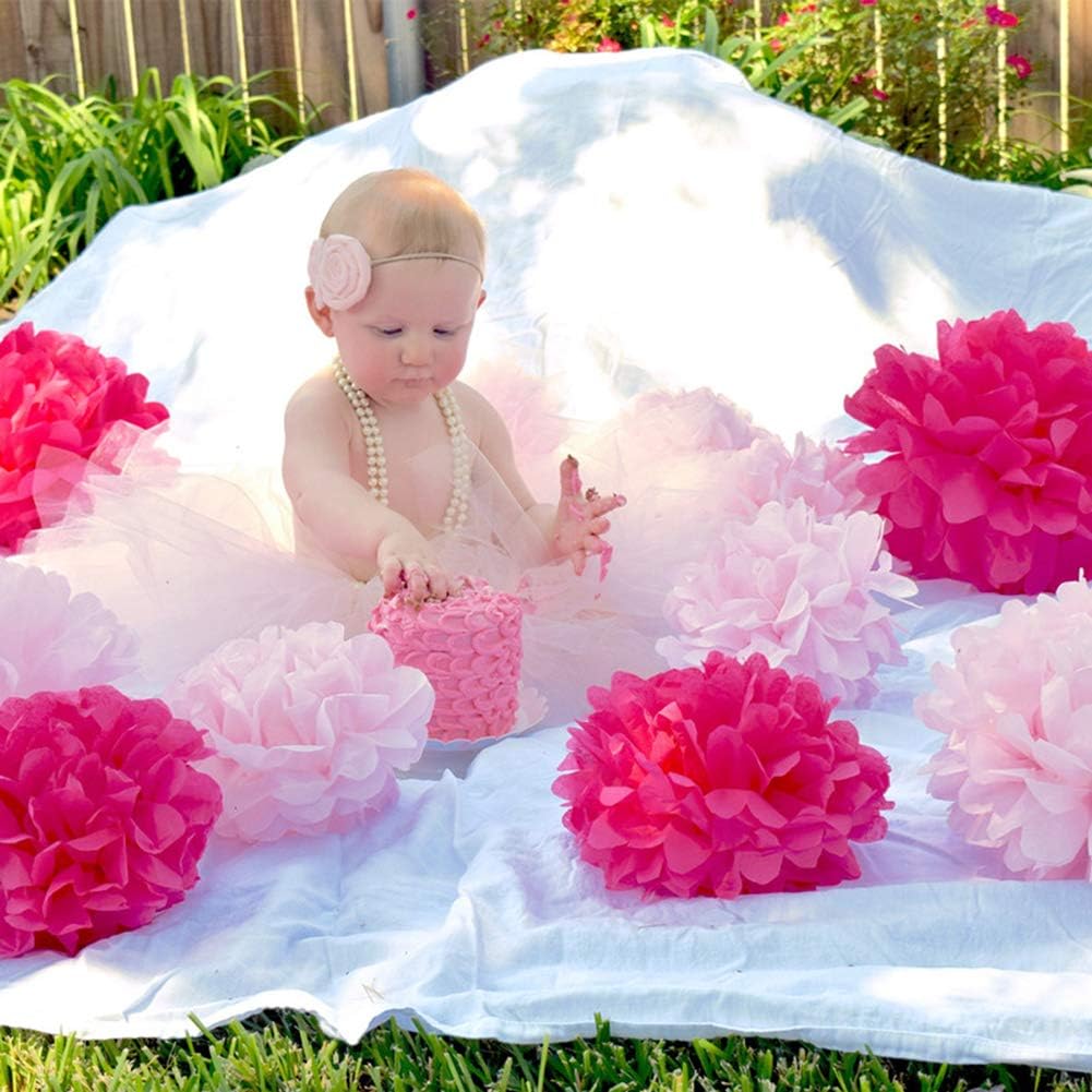 iShyan 15pcs Mixed Tissue Paper Pom Poms Decor