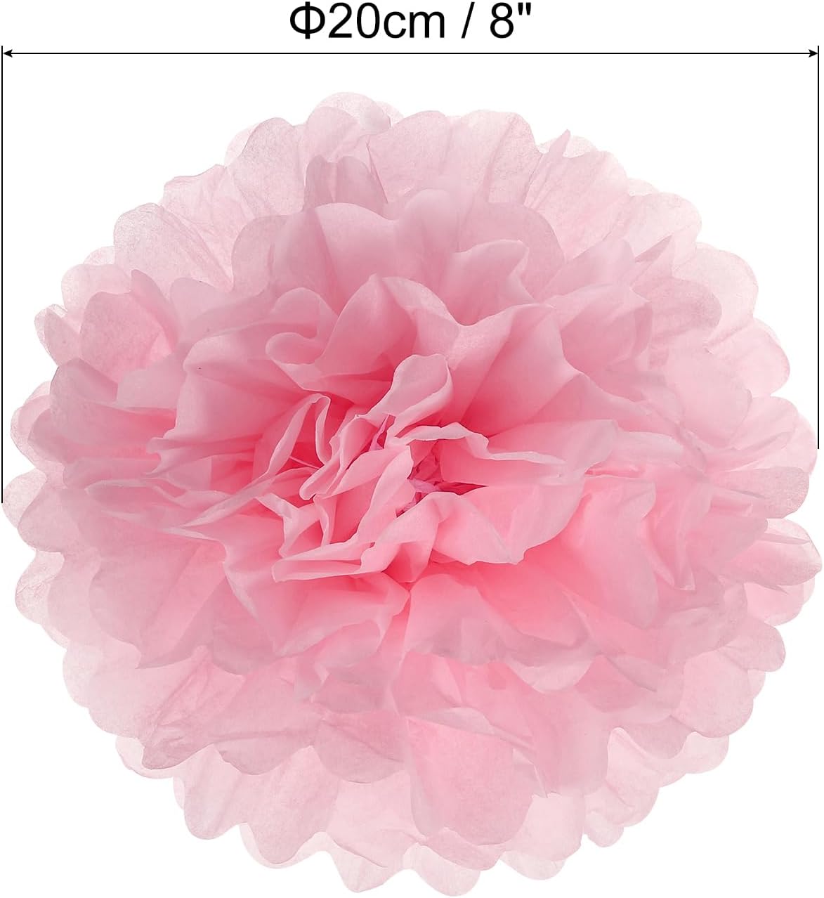 PATIKIL 8 Inch Light Pink Tissue Pom Poms Flowers 5 Pack