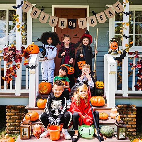 Whaline Halloween Trick or Treat Burlap Banner