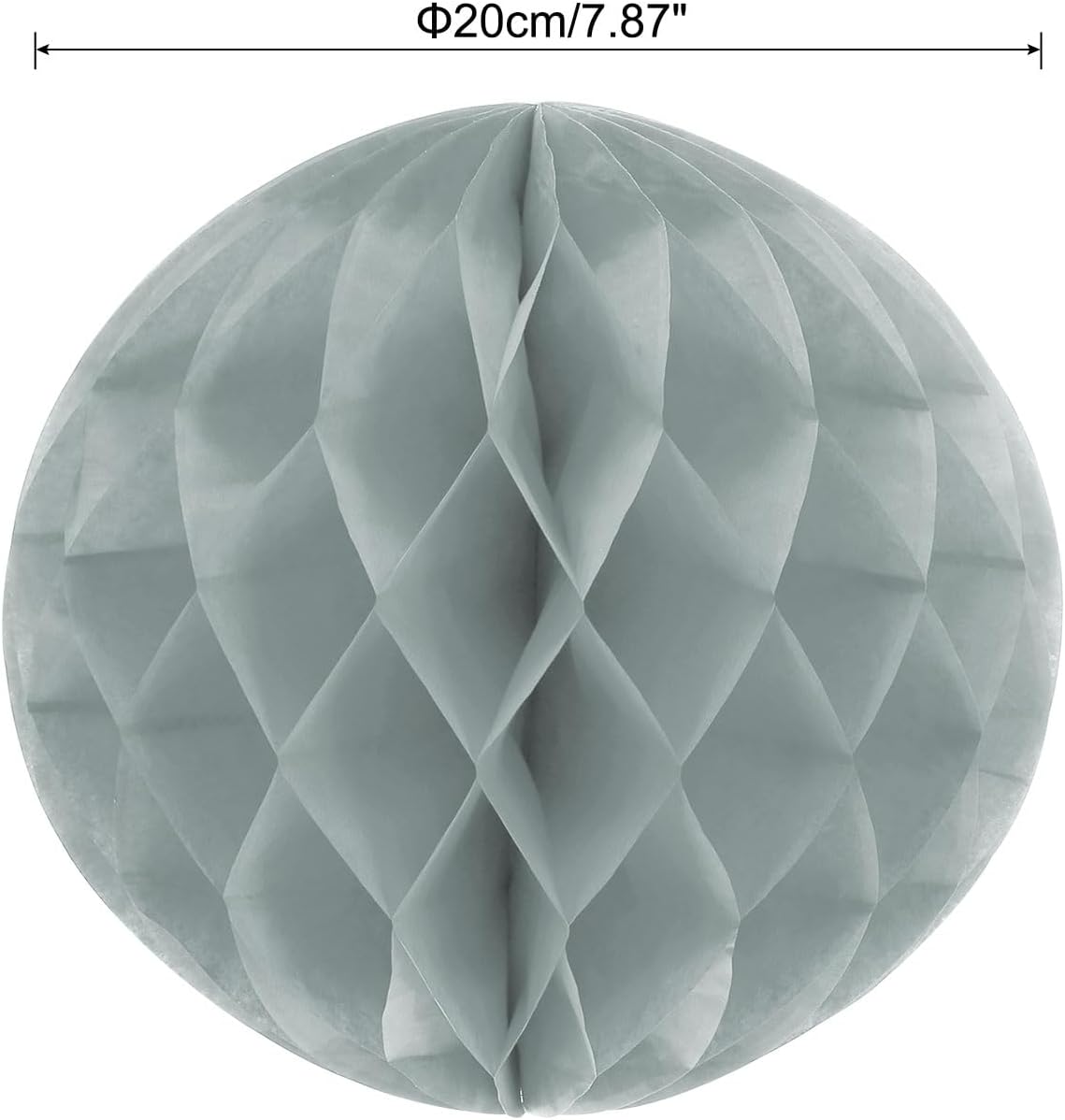 MECCANIXITY 8 Inch Grey Paper Pom Pom Flower Balls Pack of 6