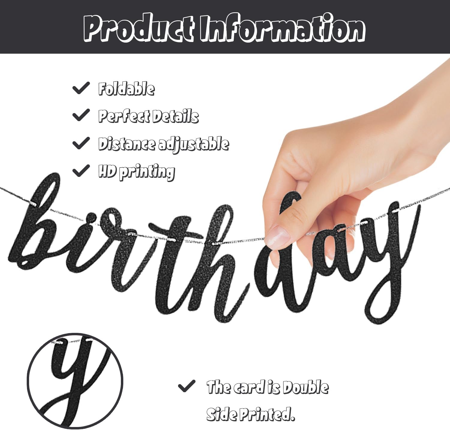 Glitter Happy Birthday Decorations Party Kit