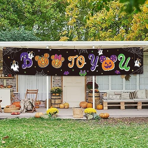 Mouse Theme Halloween Banner - Boo To You Yard Sign Decoration