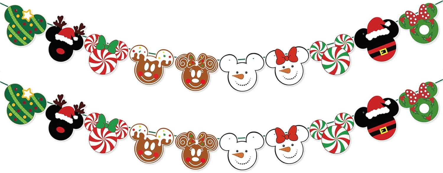 Mickey Christmas Garland Banner for Party Decorations