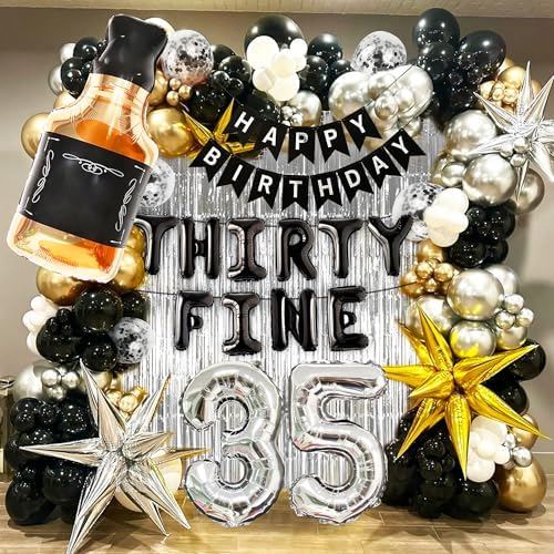 LaVenty 35th Birthday Balloons Set Whiskey Decorations