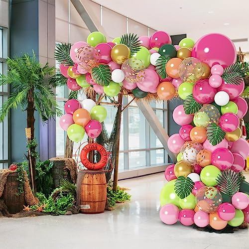 146Pcs Tropical Balloons Garland Arch Kit