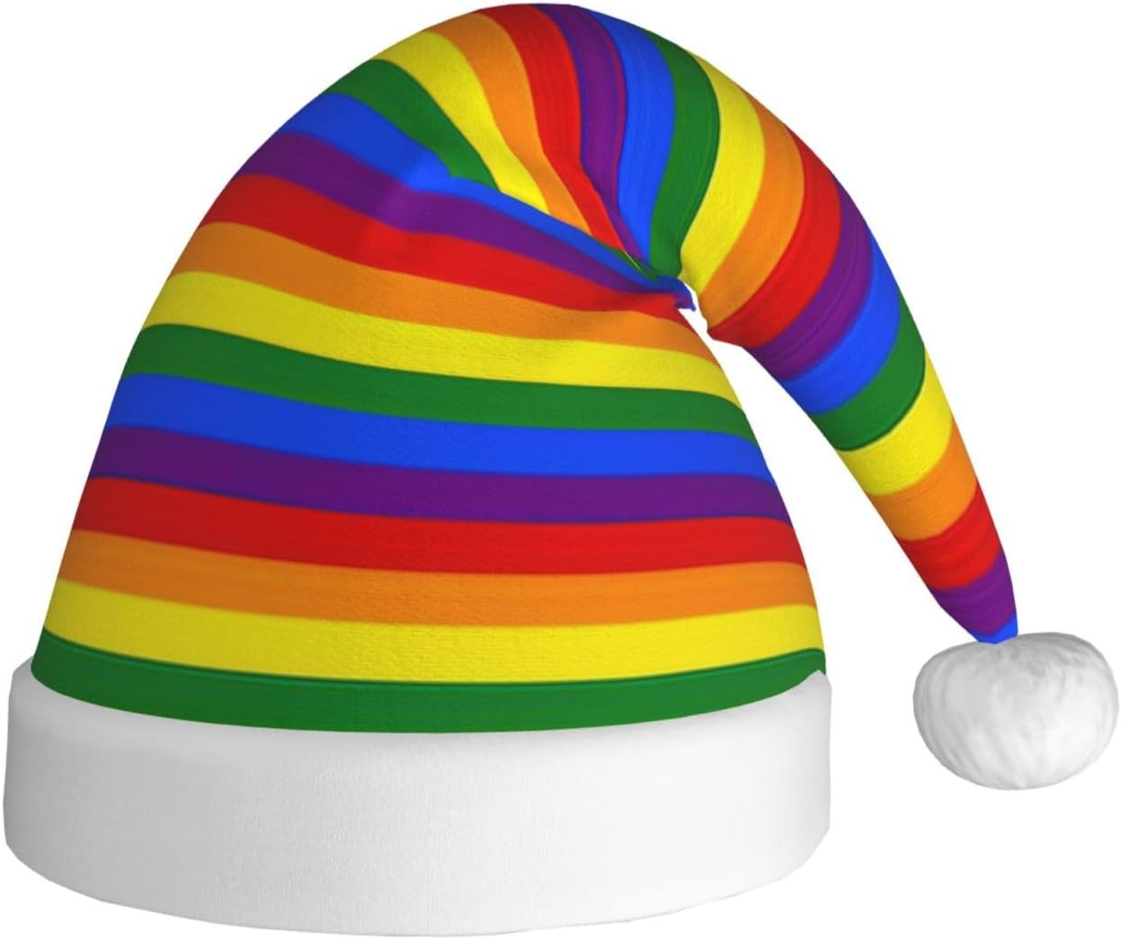 QINZHENG Personalized Rainbow Santa Hat