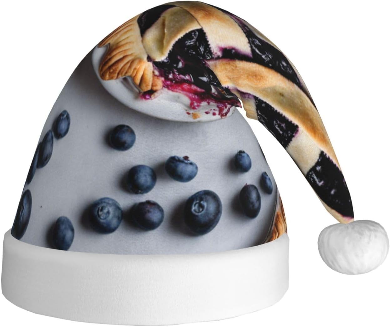 QINZHENG Santa Hat with Blueberry Pie 04 Print
