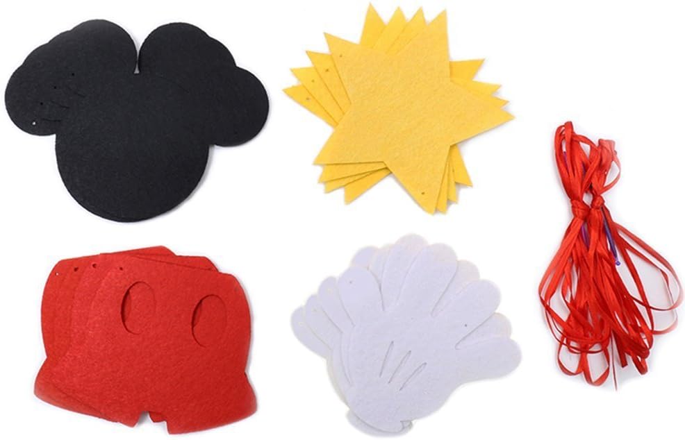 Mickey Mouse Themed Felt Garland for Birthday Decorations